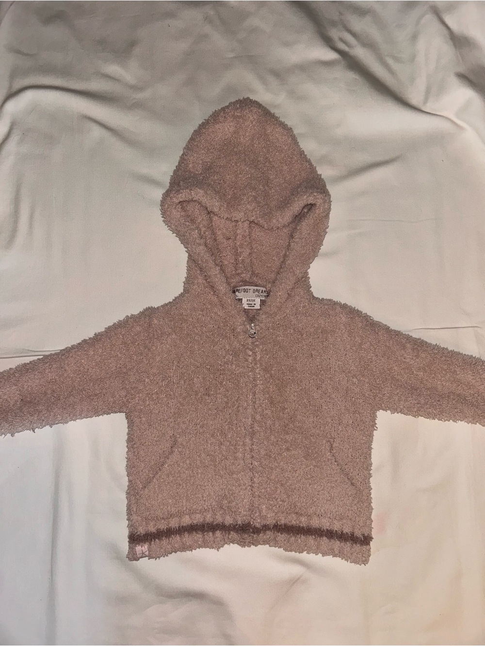 Barefoot Dreams Plush Hooded Zip-Up in Blush